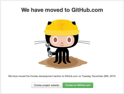 Contao development site move to Github.om